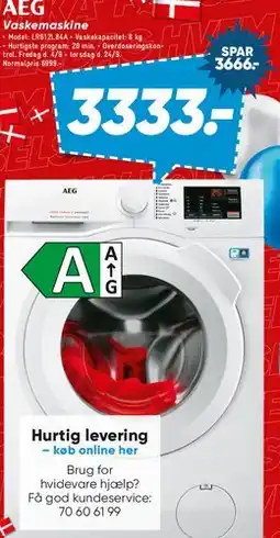 Bilka AEG vaskemaskine tilbud