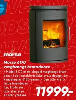 Bilka Morsø 6170 væghængt brændeovn tilbud