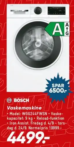 Bilka Bosch vaskemaskine tilbud