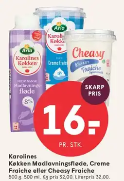 SPAR Karolines Køkken Madlavningsfløde, Creme Fraiche eller Cheasy Fraiche tilbud