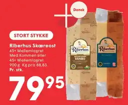 SPAR Riberhus - stort stykke skæreost (45+) tilbud