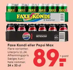 SPAR Faxe Kondi eller Pepsi Max tilbud