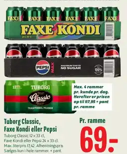 Min Købmand Tuborg Classic / Faxe Kondi / Pepsi (pr. ramme) tilbud
