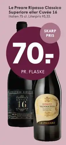 SPAR Le Preare Ripasso Classico Superiore eller Cuvée 16 tilbud