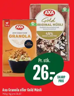 Min Købmand Axa Granola eller Gold Müsli tilbud