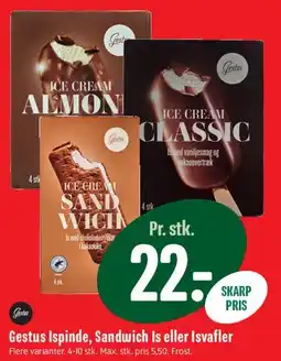Min Købmand Gestus ispinde / Sandwich is / Isvafler tilbud