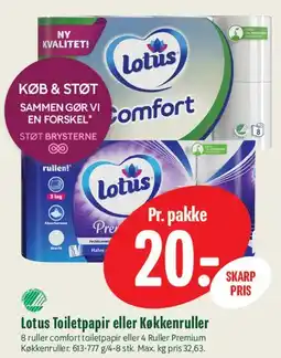 Min Købmand Lotus Toiletpapir eller Køkkenruller tilbud