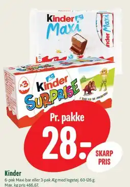 Min Købmand Kinder (Surprise / Maxi) tilbud