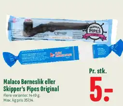 Min Købmand Malaco Børneslik eller Skipper's Pipes Original tilbud