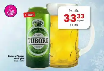 Poetzsch Padborg Tuborg Pilsner med glas tilbud