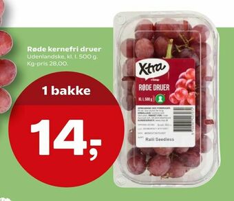 SuperBrugsen Røde kernefri druer tilbud