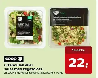 C Tabouleh eller salat med regato ost