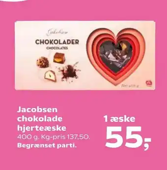 SuperBrugsen Jacobsen chokolade hjerteæske tilbud