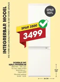 Punkt1 Gorenje int. køle-/fryseskab tilbud