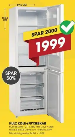 Punkt1 Kulz Køle-/Fryseskab tilbud