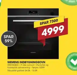 Punkt1 Siemens indbygningsovn tilbud