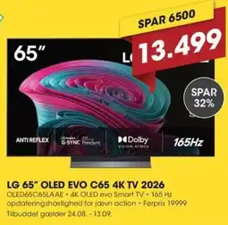Punkt1 LG 65" OLED EVO C65 4K TV 2026 tilbud