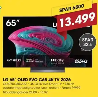 LG 65" OLED EVO C65 4K TV 2026
