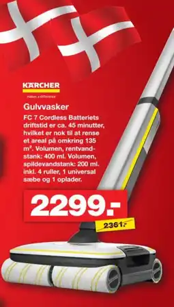 Bauhaus Karcher Gulvvasker FC 7 Cordless Batteri tilbud