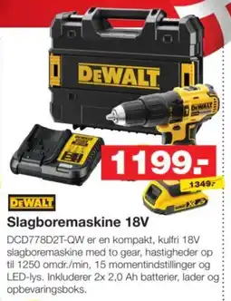 Bauhaus DeWalt Slagboremaskine 18V tilbud