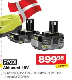 Bauhaus Ryobi Akkusæt 18V tilbud
