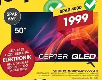 Cepter 50" 4K UHD QLED Google TV