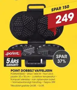 Punkt1 Point dobbelt vaffeljern tilbud