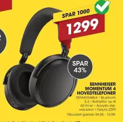Punkt1 Sennheiser Momentum 4 Hovedtelefoner tilbud