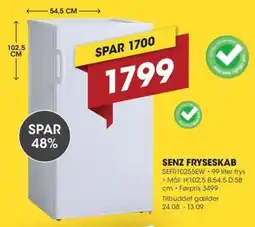 Punkt1 Senz fryseskab tilbud