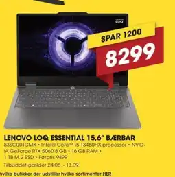 Punkt1 Lenovo Loq Essential 15,6" Bærbar tilbud