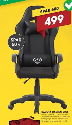 Punkt1 Dacota Gaming Stol tilbud