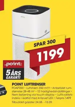 Punkt1 Point luftrenser tilbud