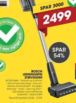 Punkt1 Bosch ledningsfri støvsuger tilbud