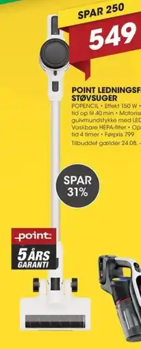 Punkt1 Point ledningsfri støvsuger tilbud