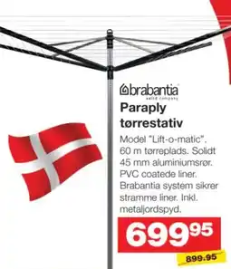 Bauhaus Brabantia Paraply tørrestativ tilbud
