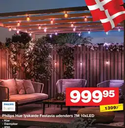 Bauhaus Philips Hue lyskæde Festavia udendørs 7M 10xLED tilbud