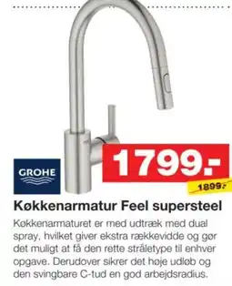 Bauhaus Grohe Køkkenarmatur Feel supersteel tilbud