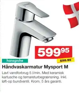 Bauhaus hansgrohe håndvaskarmatur mysport m tilbud