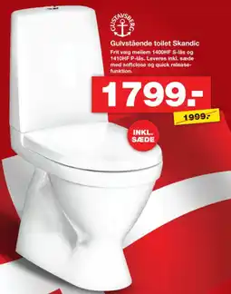 Bauhaus Gustavsberg gulvstående toilet skandic tilbud