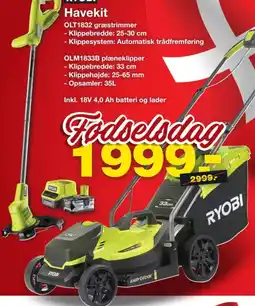 Bauhaus Ryobi havekit tilbud