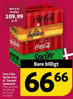 Løvbjerg Coca Cola Sprite Zero el. Squash sodavand tilbud