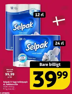 Løvbjerg Selpak 3-lags toilet papir tilbud