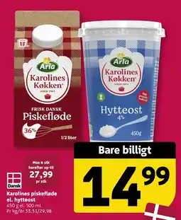Løvbjerg Karolines Køkken piskefløde el. hytteost tilbud