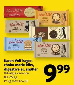 Løvbjerg Karen Volf kager, choko marie kiks, digestive el. snøfler tilbud
