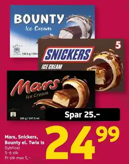 Løvbjerg Mars Snickers Bounty el. Twix is tilbud