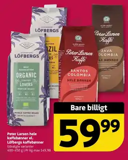 Løvbjerg Peter Larsen hele kaffebønner el. Löfbergs kaffebønner tilbud