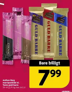 Løvbjerg Anthon Berg marzipanbrød el. Toms guld barre tilbud