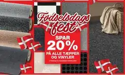 Bauhaus SPAR 20% PÅ ALLE TÆPPER OG VINYLER tilbud