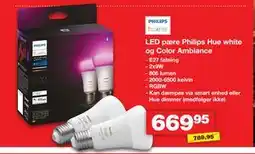 Bauhaus LED pære Philips Hue white og Color Ambiance tilbud