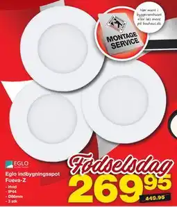 Bauhaus Eglo indbygningsspot Fueva-Z tilbud